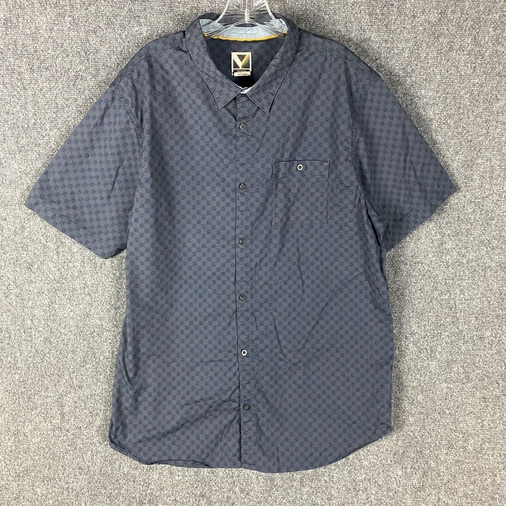Voyager Button Up Shirt Men's 2XL Cotton‎ Blend Adults Short Sleeve